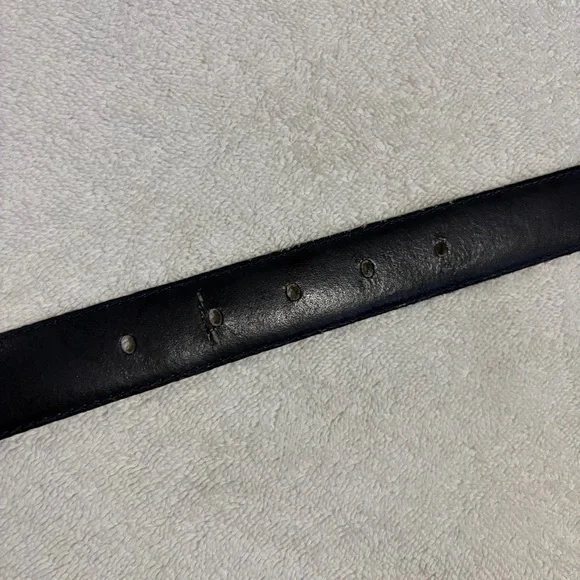 Vintage Christian Dior Blue Leather Belt with Gold-Tone Buckle M - Picture 9 of 17